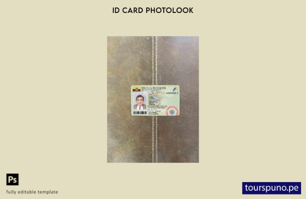 Plantilla FRONTAL lista para imprimir con foto de identificación de Ecuador